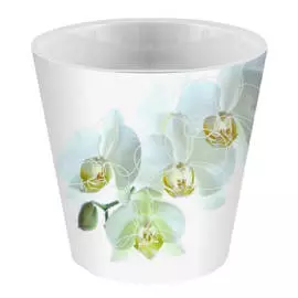 горшок двойной London Deco Орхидея белая 1,6л d16см h14,5см белый пластик
