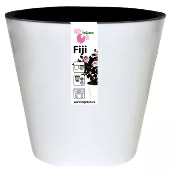 горшок двойной Фиджи 1,6л d16см h15см белый пластик