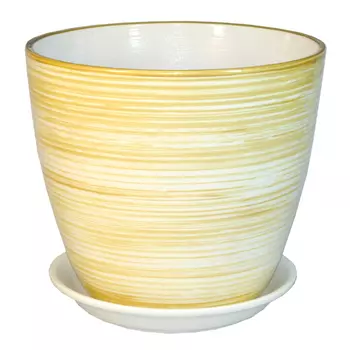 горшок керамический Бутон, диаметр 21 см, 5,4 л, цвета белый, золото