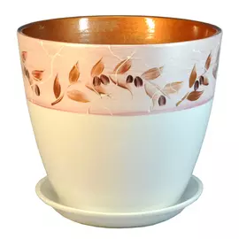 горшок керамический Бутон Лаура, диаметр 12 см, 1 л, цвета белый, кремовый