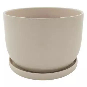 горшок керамический с поддоном 2,43л d18,5см жемчужно-белый