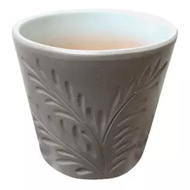 горшок керамический с поддоном Цилиндр Орнамент 1,8л d17см h12,5см платиново-серый