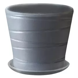 горшок керамический с поддоном Цилиндр Спираль 1л d12см h9,5см сланцево-серый