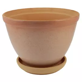 горшок керамический с поддоном Cream Stone d18см 1,5л светло-коричневый