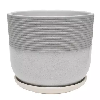 горшок керамический с поддоном Селигер бук 1,6л d15 h13 серый