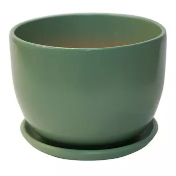 горшок керамический с поддоном 1,05л d14см нефрит