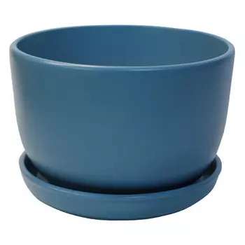 горшок керамический с поддоном Шар 1,65л d17см сапфир