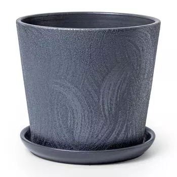 горшок керамический с поддоном Сиде 4,75л d22 h20см пепел