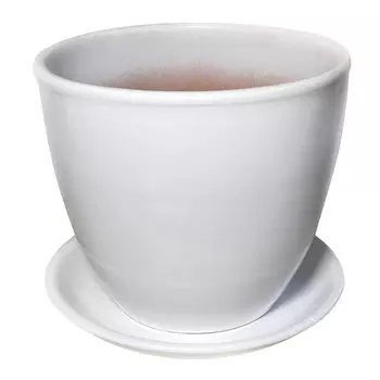 горшок керамический с поддоном Тюльпан 1л d15см h13см белый