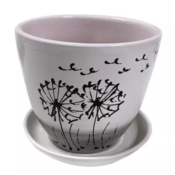 горшок керамический с поддоном Тюльпан 2,5л глазурь одуванчик