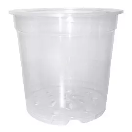 горшок круглый, диаметр 17 см, высота 13,5 см, 2 л, пластик, прозрачный