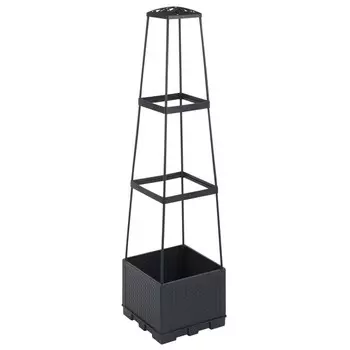 горшок напольный для вьющихся растений PARK 15л 28x28x114см пластик черный