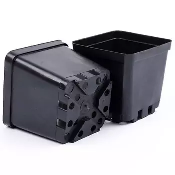 горшок пластиковый для рассады 15х15х15см 2,7л h15см черный