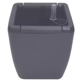 горшок с автополивом InGreen Munchen 1,5л внутр.вставка 0,85л h17см квадрат серый пластик