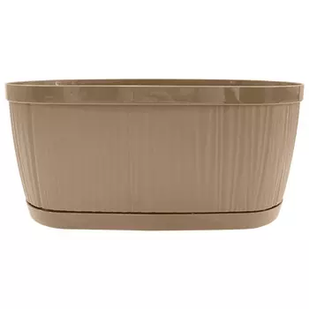 горшок с поддоном Barcelona 2,7л 27,5х27,5х14,5см молочный шоколад пластик