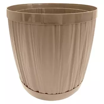 горшок с поддоном Barcelona 6,5л d24см h21,2см молочный шоколад пластик