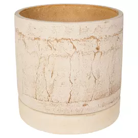 горшок с поддоном Цилиндр 2/2 13л 25х28см молочный шамот