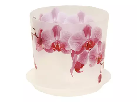 горшок с поддоном для орхидей Деко Орхидея 1,2л d12,5см h12,5см мультиколор пластик