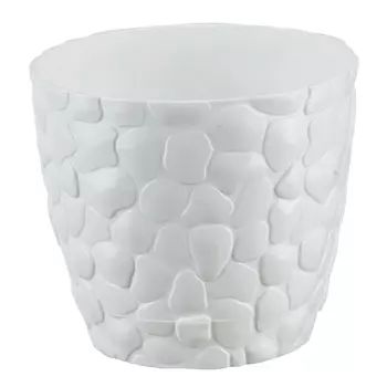 горшок с поддоном Камни 2,6л d18см h15,5см белый пластик