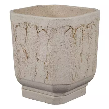 горшок с поддоном Омега N1 3,5л 20х20см молочный шамот