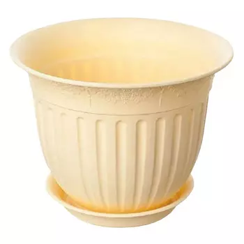 горшок с поддоном Виноград 4л d26см h22см кремовый пластик