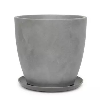 горшок с поддоном Замша 8л бетон серый бутон