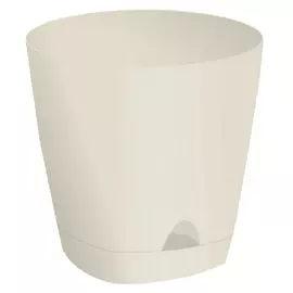 горшок с прикорневым поливом Amsterdam 1,35л d14см h13см сливочный пластик