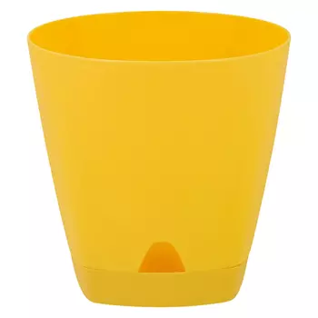 горшок с прикорневым поливом Amsterdam 1,35л d14см h13см жёлтый пластик