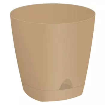 горшок с прикорневым поливом Amsterdam 4л d20см h19см молочный пластик