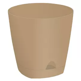 горшок с прикорневым поливом Amsterdam 8л d25см h24,4см молочный пластик