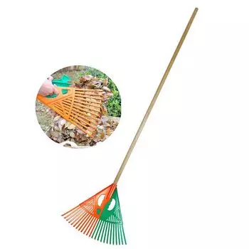 грабли веерные пластинчатые MAXITERRA 24 зуба с черенком разборные