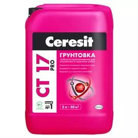 грунт акриловый CERESIT CT17 Pro универсальный 5л, арт.2636683