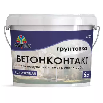 грунт акриловый ЛАТЕК Л103 БетонКонтакт 6кг, арт. 4607067846426