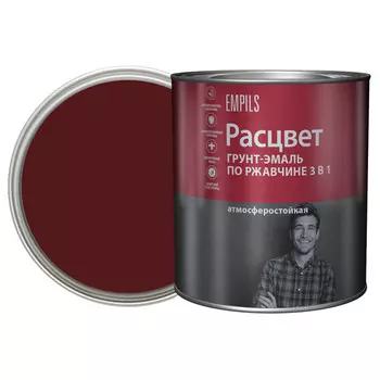 грунт-эмаль 3в1 РАСЦВЕТ шоколадная 2,7 кг, арт.65197