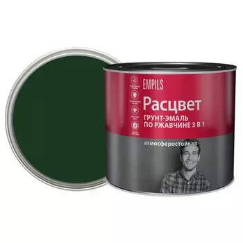 грунт-эмаль 3в1 РАСЦВЕТ тёмно-зелёная 1,9 кг, арт.72961