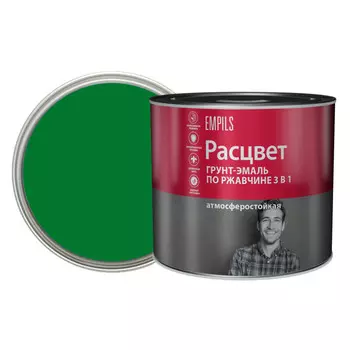 грунт-эмаль 3в1 РАСЦВЕТ зеленая 1,9 кг, арт.65193