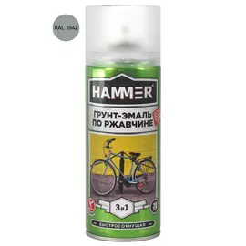 грунт-эмаль аэрозольная HAMMER по ржавчине 520мл RAL7042 серая, арт.ЭК000135099