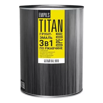 грунт-эмаль ОРЕОЛ TITAN по ржавчине белая RAL 9010 0,75л, арт.87269