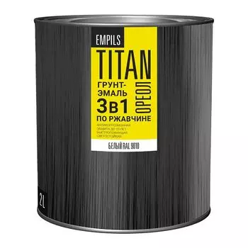 грунт-эмаль ОРЕОЛ TITAN по ржавчине белая RAL 9010 2л, арт.87270
