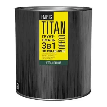 грунт-эмаль ОРЕОЛ TITAN по ржавчине зеленая RAL 6005 2л, арт.87276