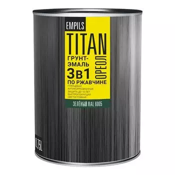 грунт-эмаль ОРЕОЛ TITAN по ржавчине зеленая RAL 6005 0,75л, арт.87275