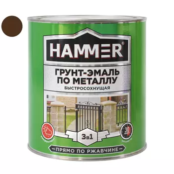 грунт-эмаль по металлу HAMMER 2,7кг шоколадная, арт.ЭК000132856