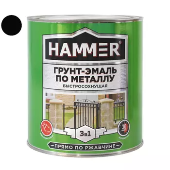 грунт-эмаль по металлу HAMMER 2,7кг черная, арт.ЭК000125870