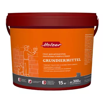 грунт-концентрат акриловый HOLZER Grundiermittel для газо и пенобетонов 15кг, арт.2885
