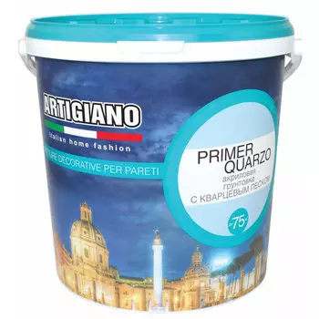грунтовка с кварцевым наполнителем ARTIGIANO Primer Quarzo 7,5л белая, арт.14457