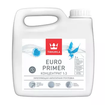 грунтовка TIKKURILA Euro Primer акрилатная 3 л, арт.700001238