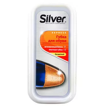 губка для обуви SILVER широкая, бесцветный, для гладкой кожи