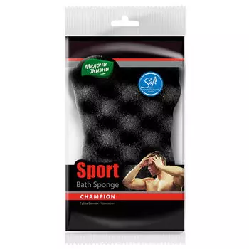 губка для тела МЕЛОЧИ ЖИЗНИ Sport Champion 11,5x3,5x17см поролон