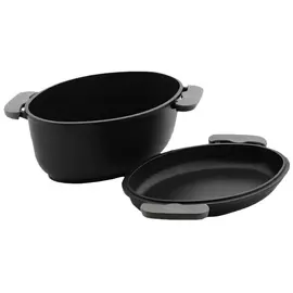 гусятница БИОЛ 2,5л 17х26х14см антипр.черн. покр. литой алюм. силик. ручки крышка-сковорода