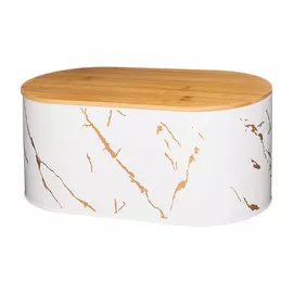 хлебница AGNESS Fantasy Белый мрамор 2 в 1 34х18х15см 3,5л сталь окрашенная